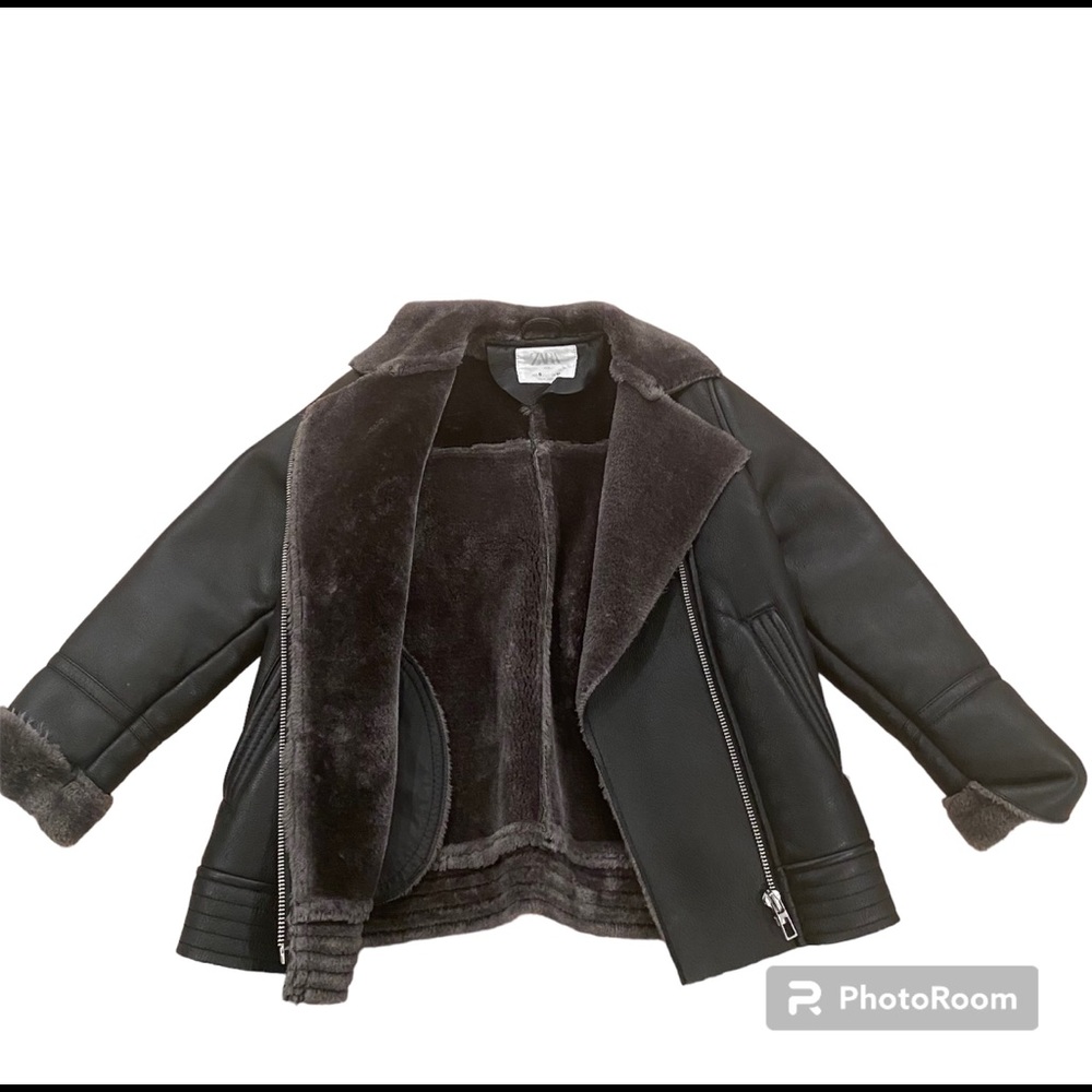 Zara girls faux leather jacket
